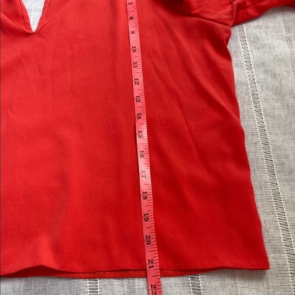 Top Shop Vibrant Red Blouse with Bell Sleeves and Ruffled Details - Picture 13 of 13